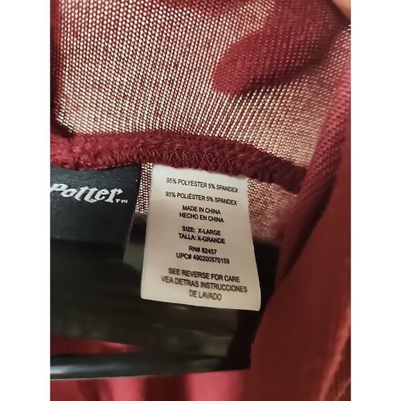 Harry Potter Hogwarts Women's Hooded Sweater Cape Maroon Red‎  Large Adult - Picture 6 of 9